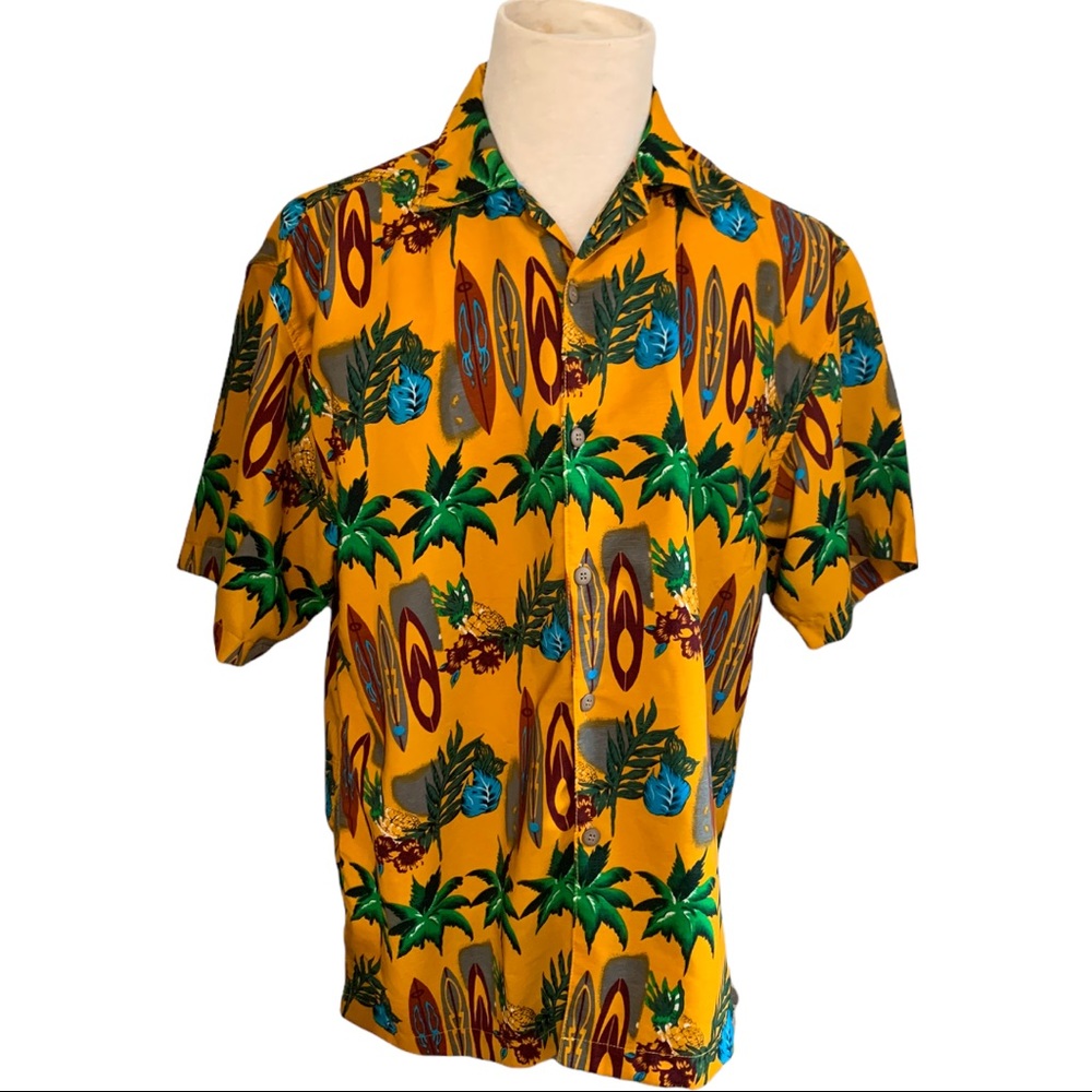 Reservoir Hawaiian Shirt Mens Vintage Surf Boards Palm Trees Button M